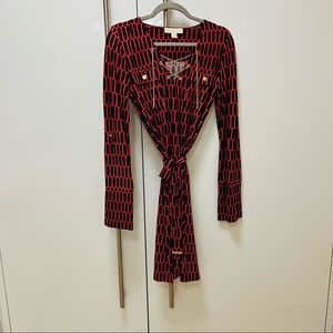 NWOT Michael Kors Dress Orange and Navy. Small. 95% Polyester 5% Spandex.